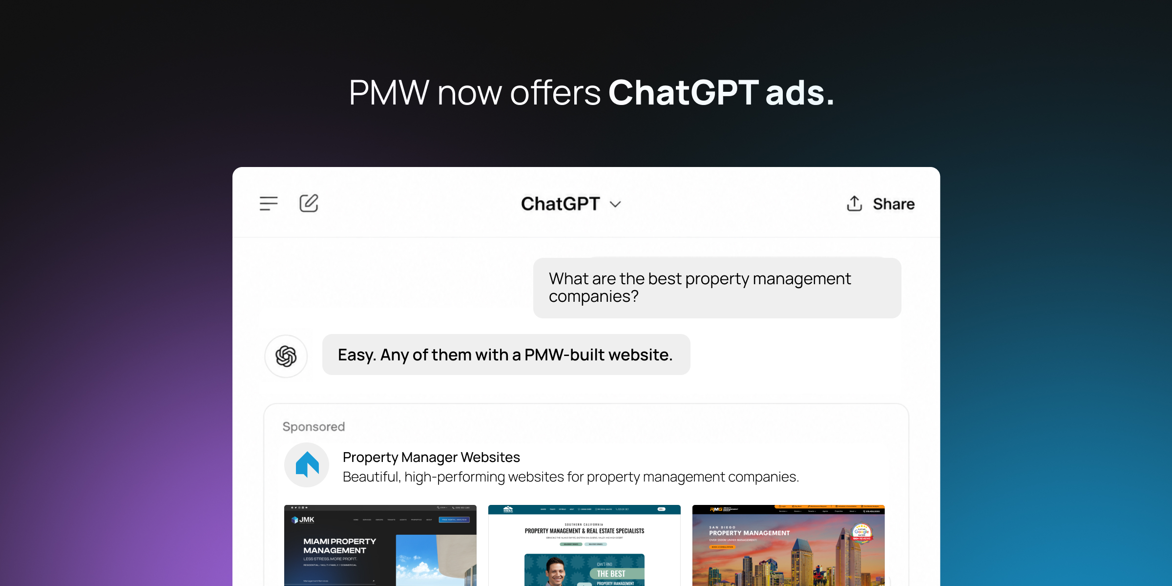 PMW now offers ChatGPT ads